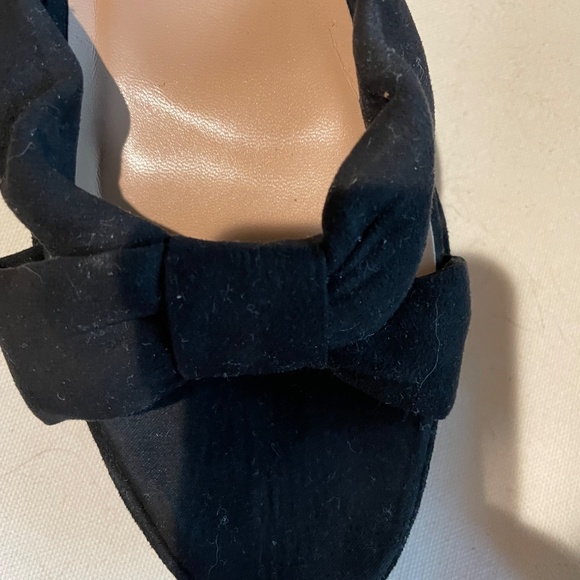 Black Suede Peep Toe Ankle Strap Platform Pumps - Size 9.5 - Picture 3 of 14